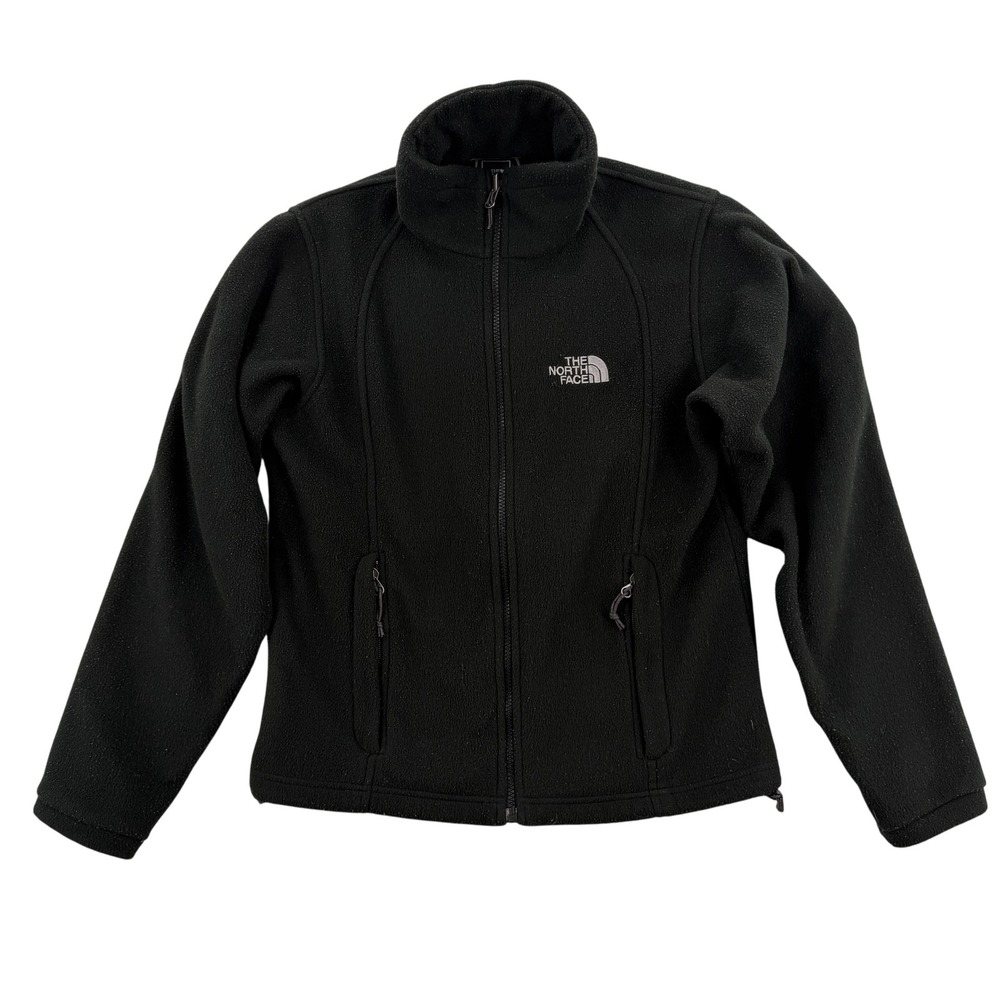 The North‎ Face Jacket Womens Small Black Fleece Full Zip Mock Neck Warm Pockets